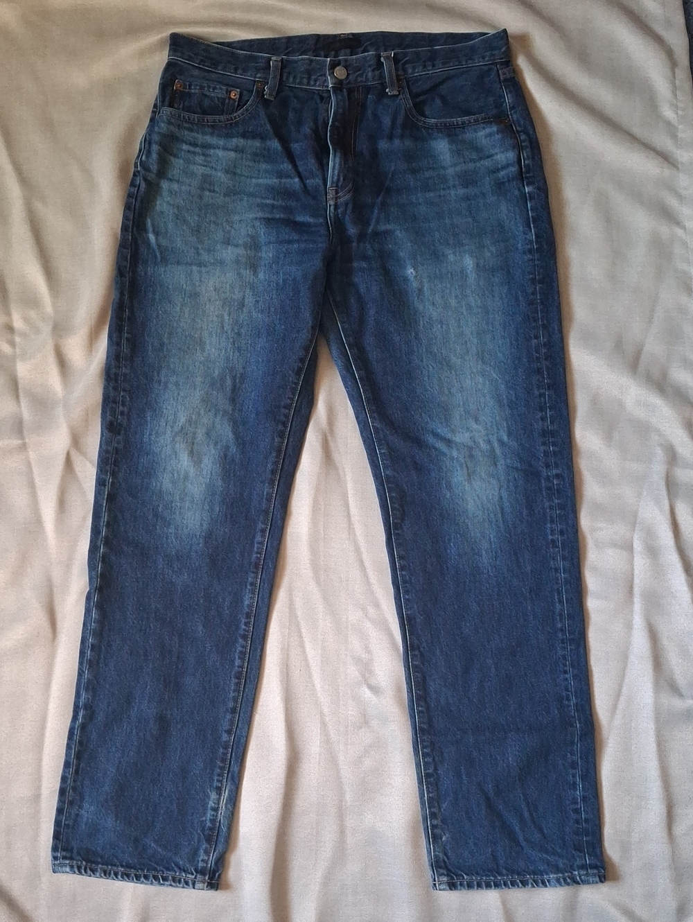 Uniqlo Men’s Classic Straight Leg Jeans 100% Cotton Blue - Size 33 (Inseam 30")